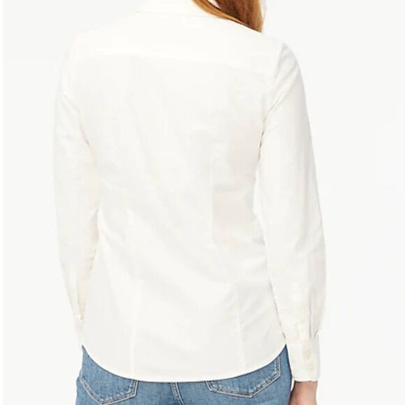 J. Crew Factory BP533 white Petite button-up oxford shirt in signature fit Small - Picture 2 of 11